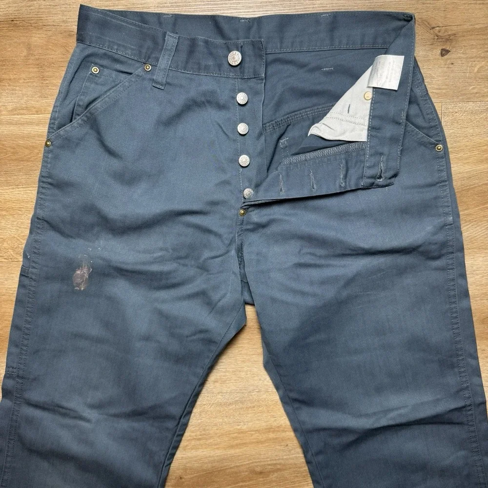 G-Star Raw Pants Mens 30x30 Blue Shortcut Union Button Fly Workwear Trousers